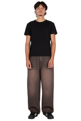 DIME Baggy Denim Pants Sandblasted Dark Brown