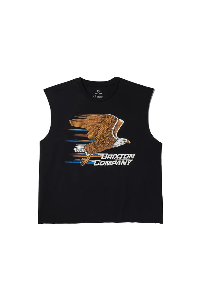 BRIXTON Free Muscle Tank Top Black Worn Wash Men's Tank Tops Brixton 