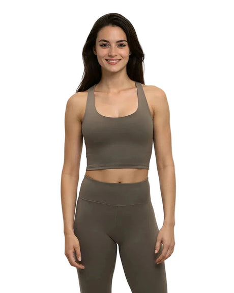 TENTREE Women's Elfin Sports Bra Top Timber Women's Tank Tops and Halter Tops Tentree 