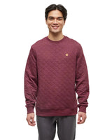TENTREE Quilted Reynard Crew Deep Burgundy Heather Men's Crewnecks Tentree 
