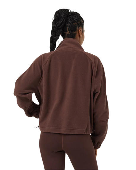 TENTREE Women's Recycled Microfleece Zip Sweater Deep Mahogany Women's Zip Hoodies Tentree 