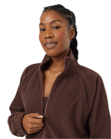 TENTREE Women's Recycled Microfleece Zip Sweater Deep Mahogany Women's Zip Hoodies Tentree 