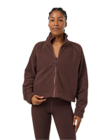TENTREE Women's Recycled Microfleece Zip Sweater Deep Mahogany Women's Zip Hoodies Tentree 