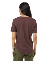 TENTREE Women's TreeBlend V-Neck T-Shirt Deep Mahogany Heather Women's Short Sleeve T-Shirts Tentree 
