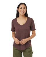 TENTREE Women's TreeBlend V-Neck T-Shirt Deep Mahogany Heather Women's Short Sleeve T-Shirts Tentree 