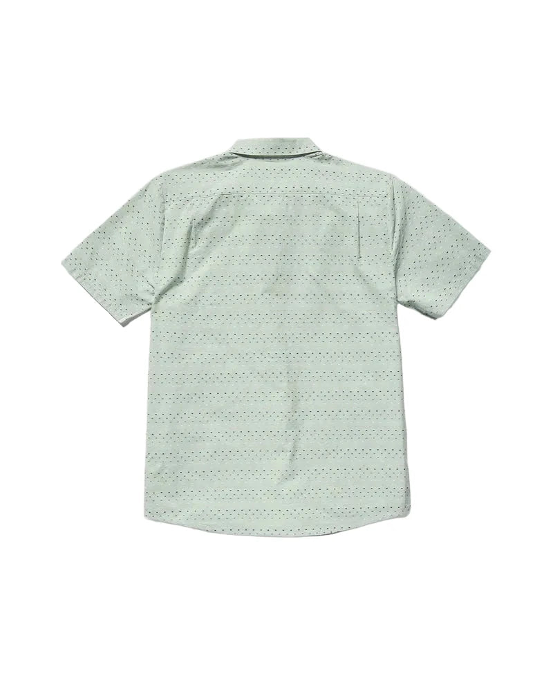 VOLCOM Boy's Bankstone II Button-Up Shirt Pale Aqua Boy's Short Sleeve Button Ups Volcom 