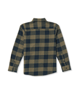 VOLCOM Boy's Caden Long Sleeve Plaid Flannel Button Up Navy Boy's Long Sleeve Button Ups Volcom 