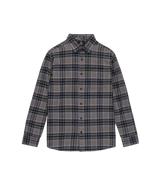 VOLCOM Boys Caden Plaid Flannel Pewter Boy's Long Sleeve Button Ups Volcom 