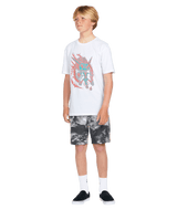 VOLCOM Boys Asphalt Beach Elastic Waist Hybrid Shorts Black White Boy's Hybrid Shorts Volcom 