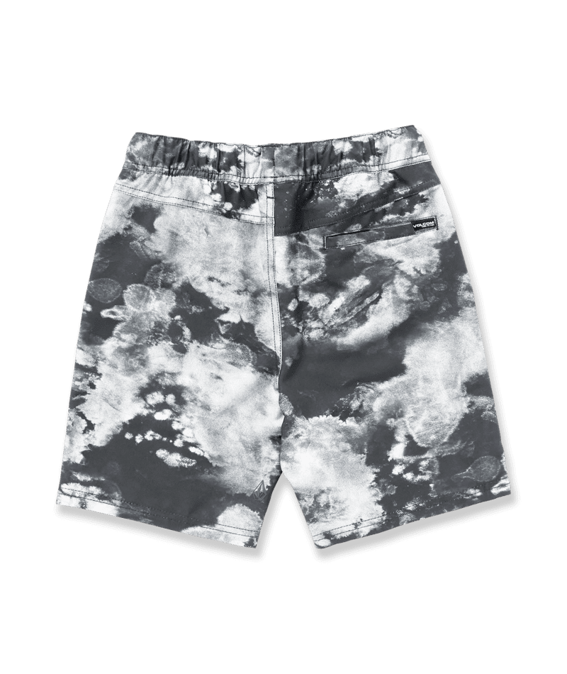 VOLCOM Boys Asphalt Beach Elastic Waist Hybrid Shorts Black White Boy's Hybrid Shorts Volcom 