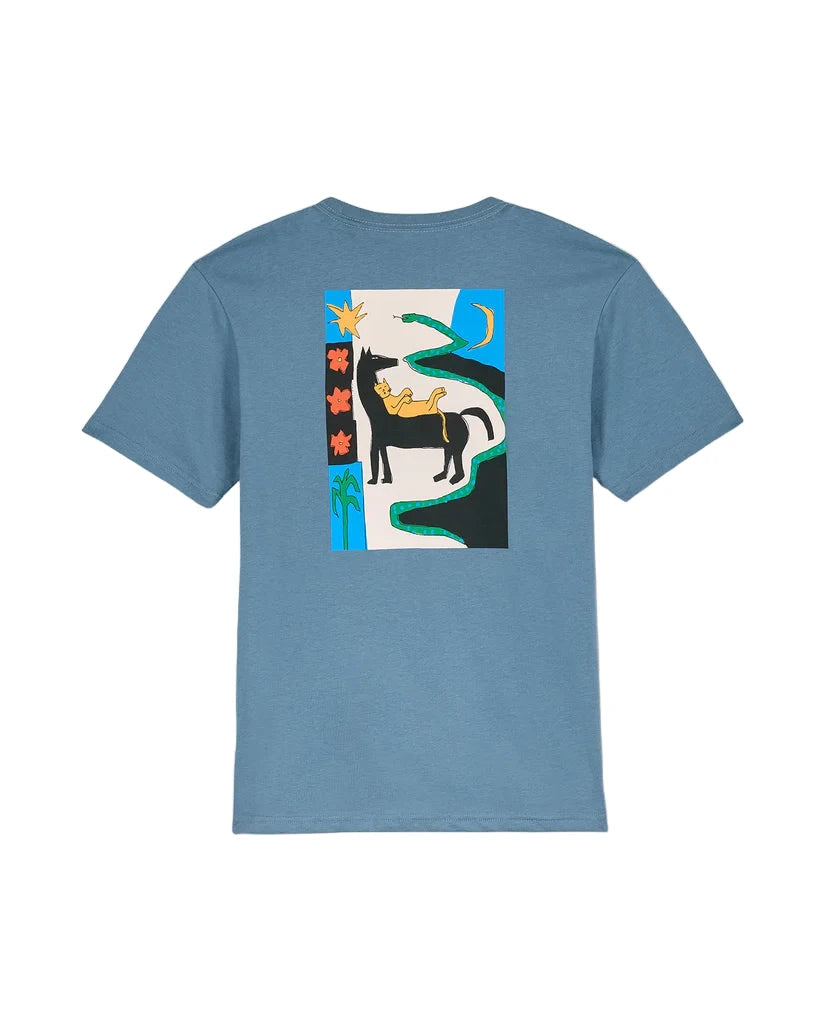 VOLCOM Boys Longosnake T-Shirt Blue Wash Boy's T-Shirts Volcom 