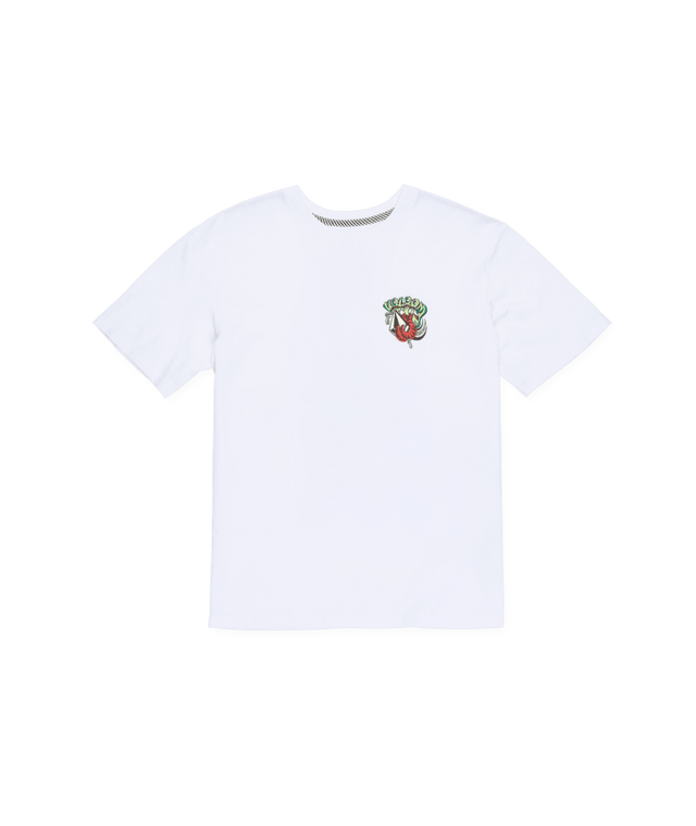 VOLCOM Boys Snaky T-Shirt White Men's Short Sleeve T-Shirts Volcom 