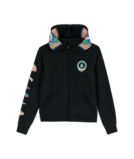 VOLCOM Boys Burgstone Full Zip Hoodie Black Boy's Zip Hoodies Volcom 
