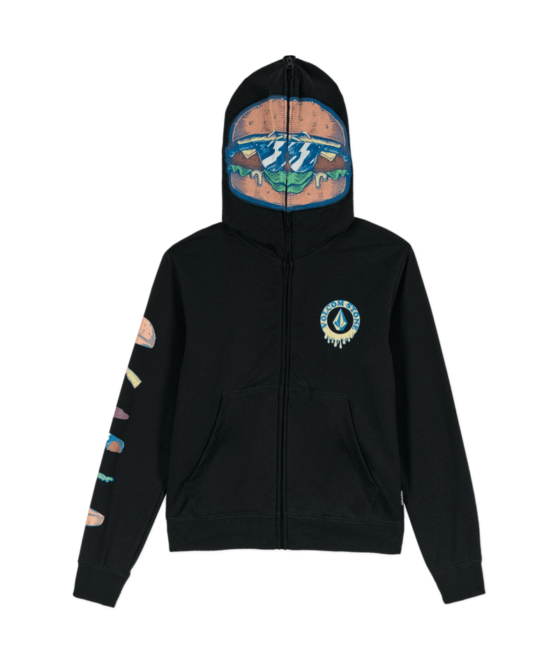 VOLCOM Boys Burgstone Full Zip Hoodie Black Boy's Zip Hoodies Volcom 