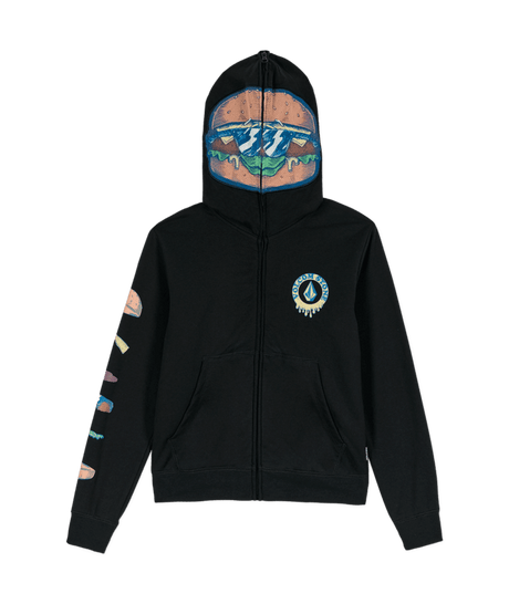 VOLCOM Boys Burgstone Full Zip Hoodie Black Boy's Zip Hoodies Volcom 