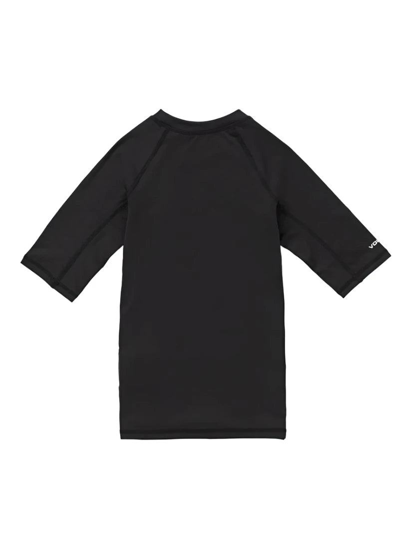 VOLCOM Big Boy's Lido Short Sleeve Rash Guard Black Youth Rashguards Volcom 