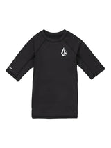 VOLCOM Big Boy's Lido Short Sleeve Rash Guard Black Youth Rashguards Volcom 
