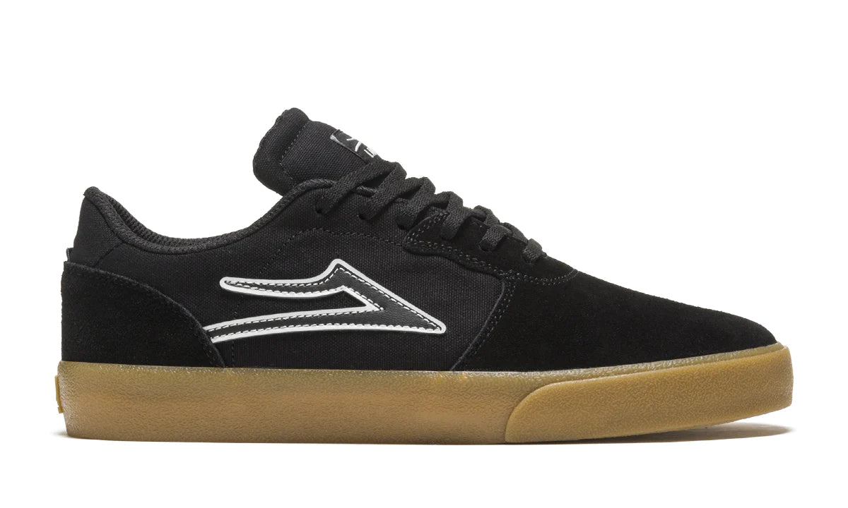 LAKAI Cardiff Shoes Black/Gum Suede Men's Skate Shoes Lakai 