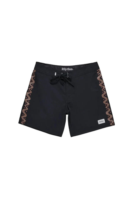 RHYTHM Snake Trial Trunks Black Men's Boardshorts Rhythm 
