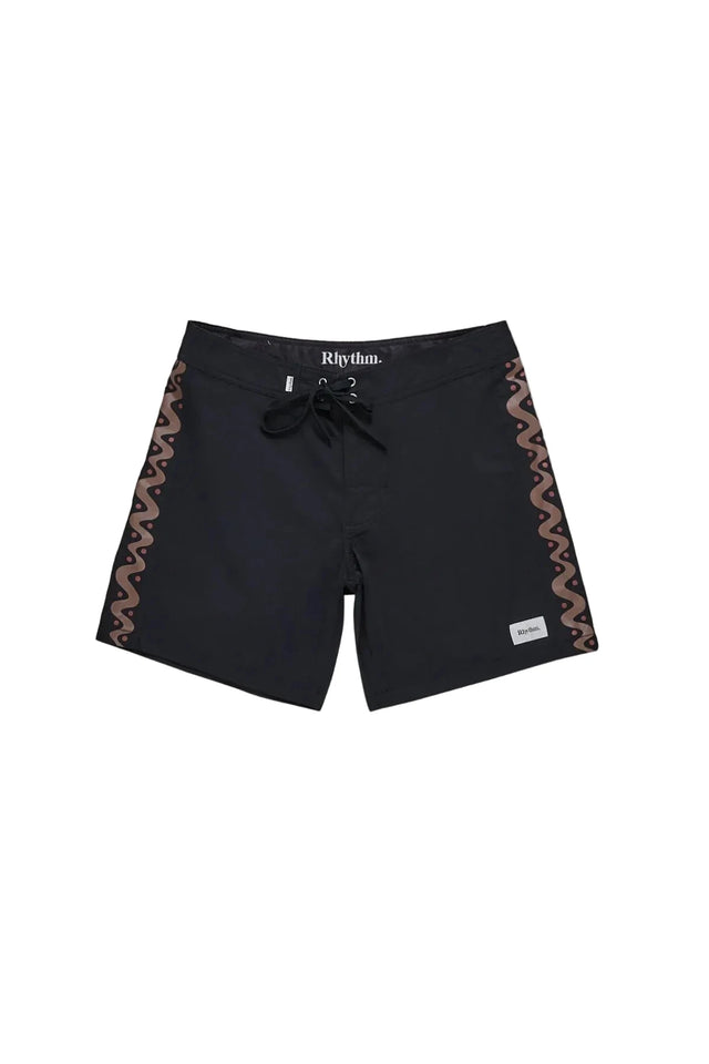RHYTHM Snake Trial Trunks Black Men's Boardshorts Rhythm 