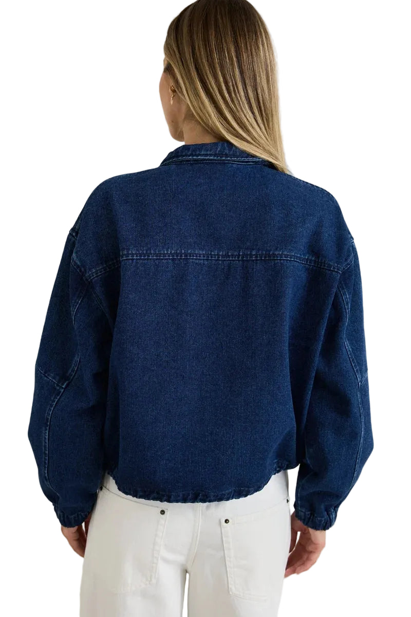 RHYTHM Women's Juna Denim Funnel Jacket Dark Blue Wash Women's Street Jackets Rhythm 