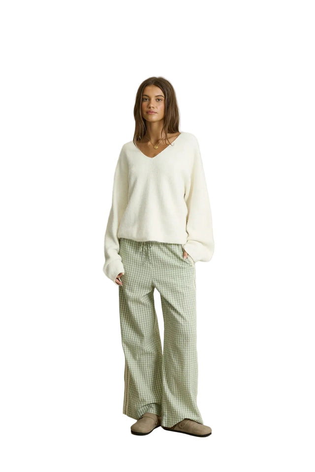 RHYTHM Women's Kirri Check Pant Green Women's Pants Rhythm 