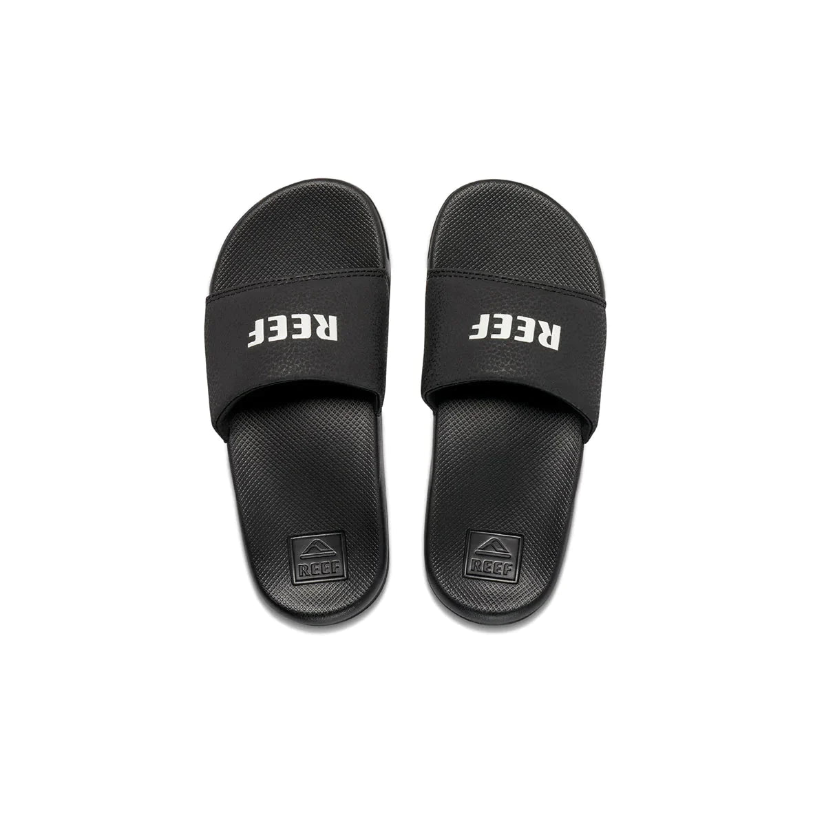 REEF Kids One Slide Sandals Reef Black/White Youth Sandals Reef 
