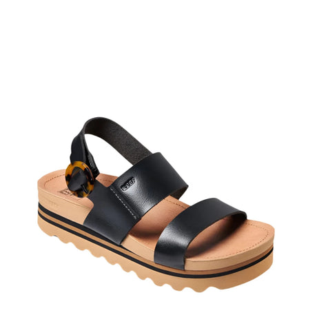 REEF Women's Vista Hi Buckle Sandals Black/Tan Women's Sandals Reef 