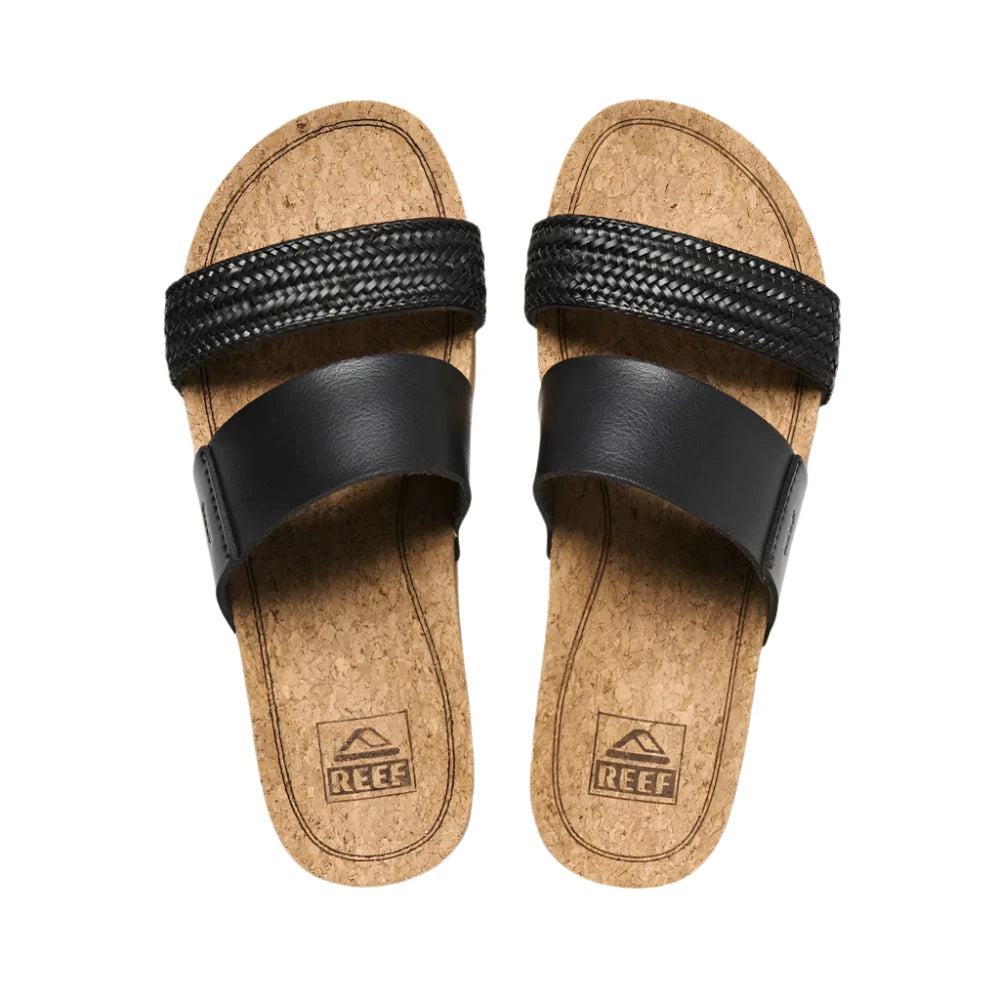 REEF Women's Cushion Vista Hi Sandals Black Braid Women's Sandals Reef 