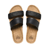 REEF Women's Cushion Vista Hi Sandals Black Braid Women's Sandals Reef 