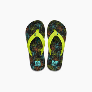 REEF Kids Ahi Sandals Neon Palm Youth Sandals Reef 