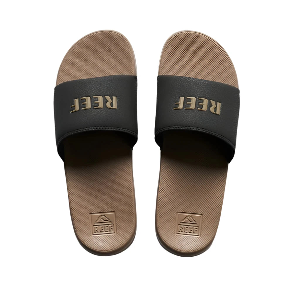 REEF One Slide Sandals Black/Fossil Men's Sandals Reef 