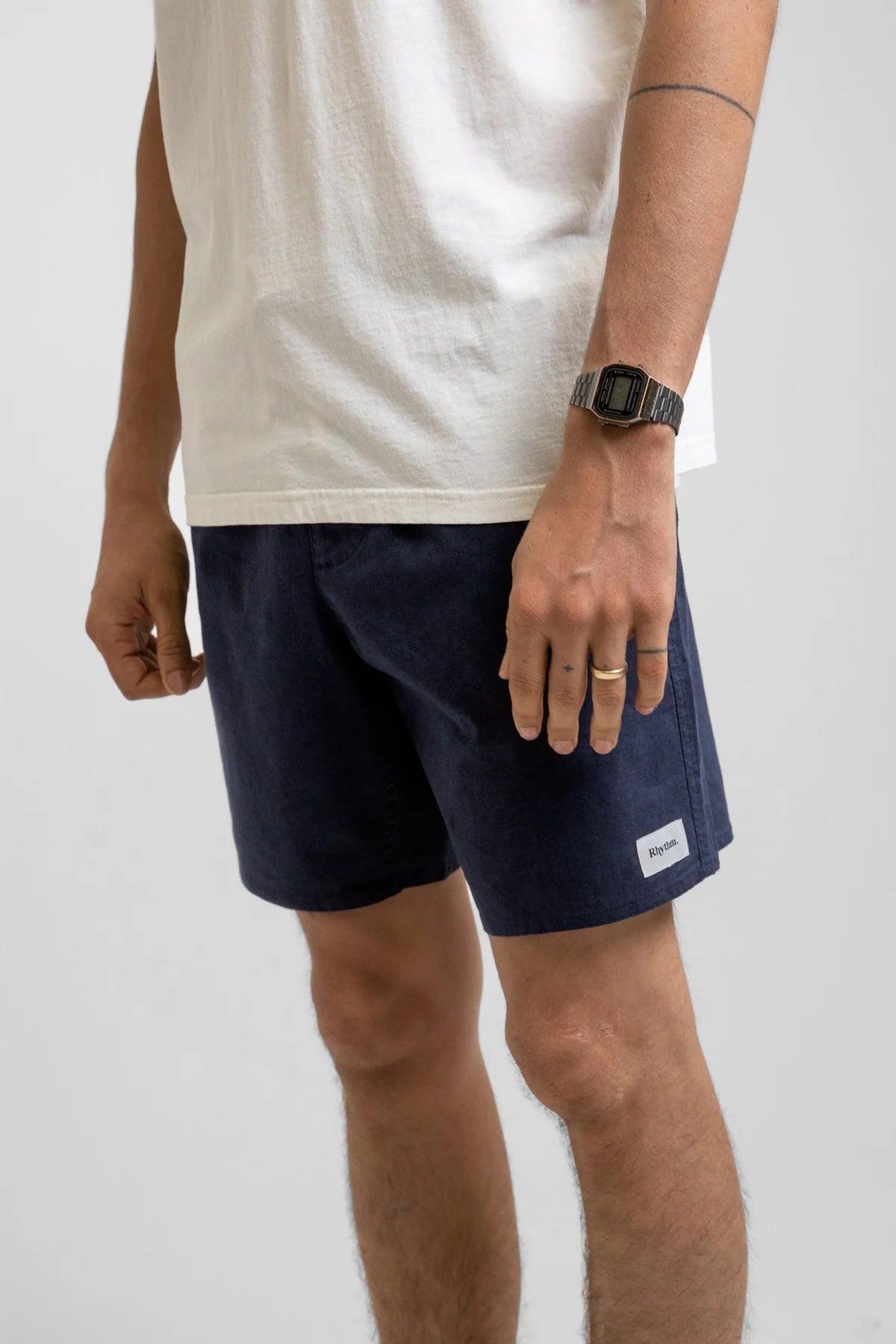 RHYTHM Classic Linen Jam Shorts Worn Navy Men's Walkshorts Rhythm 