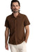 RHYTHM Classic Linen Short Sleeve Button Up Shirt Chocolate