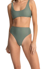 RHYTHM Women's Classic High Waist Bikini Bottom Olive Women's Bikini Bottoms Rhythm 