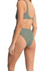 RHYTHM Women's Classic High Waist Bikini Bottom Olive Women's Bikini Bottoms Rhythm 