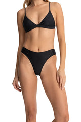 RHYTHM Women's Classic Holiday Bikini Bottom Black Women's Bikini Bottoms Rhythm 