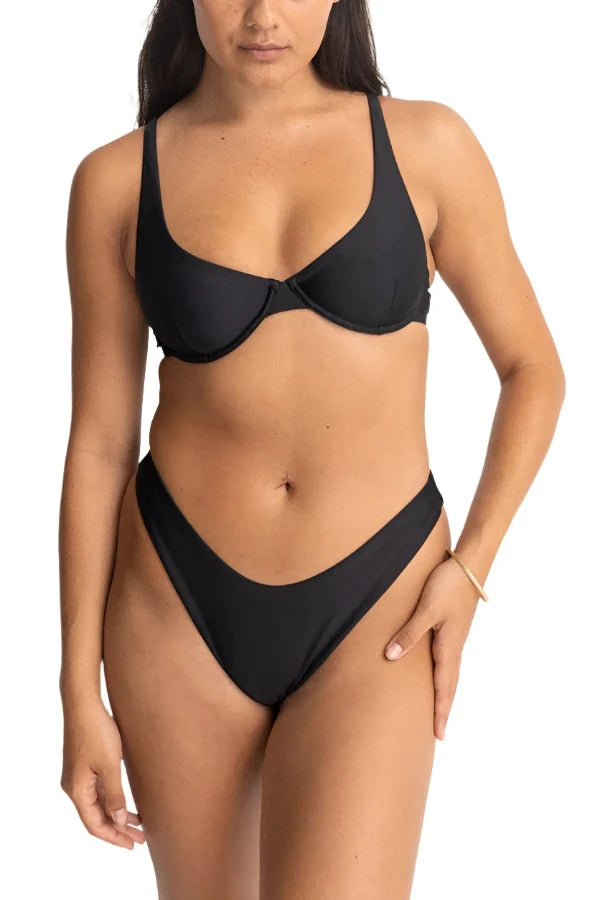 RHYTHM Women's Classic Underwire Bikini Top Black Women's Bikini Tops Rhythm 