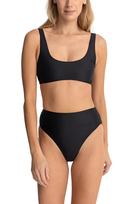 RHYTHM Women's Classic Crop Bikini Top Black Women's Bikini Tops Rhythm 