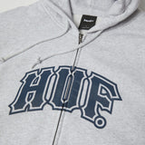 HUF Classic Arch Full-Zip Hoodie Heather Grey/Navy Men's Zip Hoodies Freeride Boardshop 