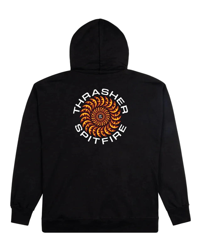 THRASHER Spitfire X Thrasher Classic Swirl Hoodie Black Men's Pullover Hoodies Thrasher 