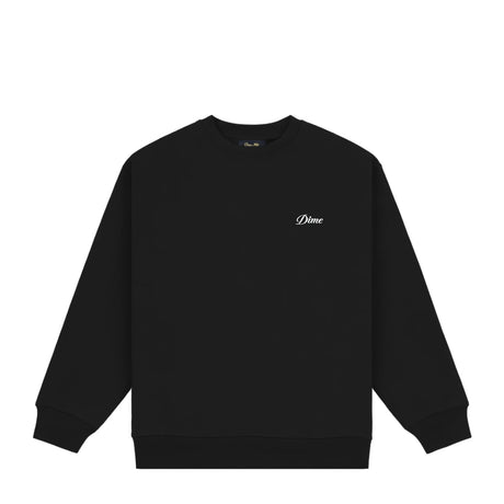 DIME Cursive Small Logo Crewneck Black Men's Crewnecks Dime MTL 