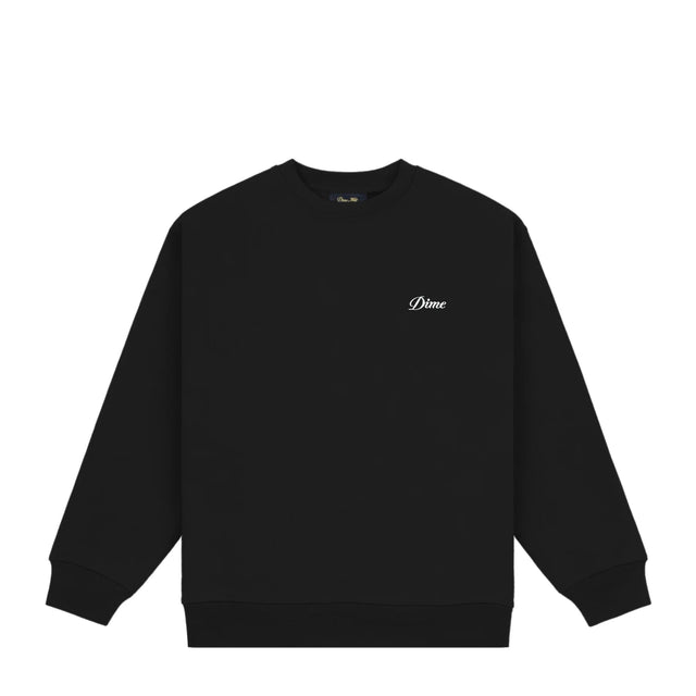 DIME Cursive Small Logo Crewneck Black Men's Crewnecks Dime MTL 