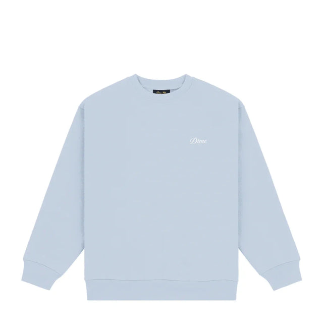 DIME Cursive Small Logo Crewneck Blue Fog Men's Crewnecks Dime MTL 