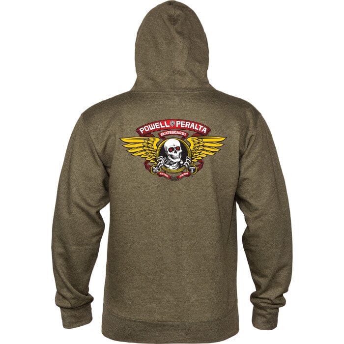 POWELL PERALTA Winged Ripper Pullover Hoodie Army Heather Men's Pullover Hoodies Powell Peralta 