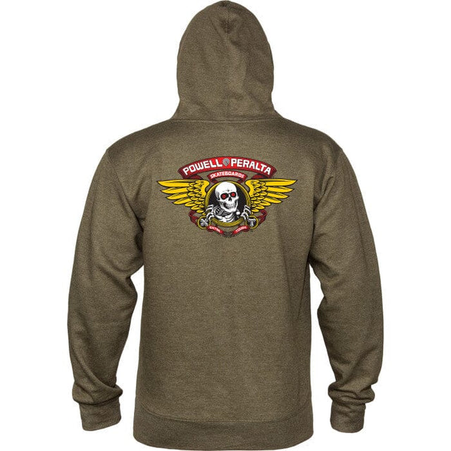 POWELL PERALTA Winged Ripper Pullover Hoodie Army Heather Men's Pullover Hoodies Powell Peralta 