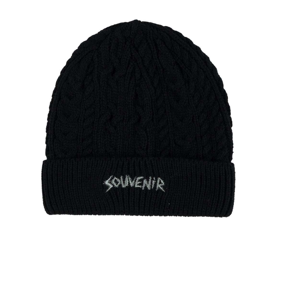SOUVENIR Cable Knit Beanie Black Men's Beanies Souvenir 