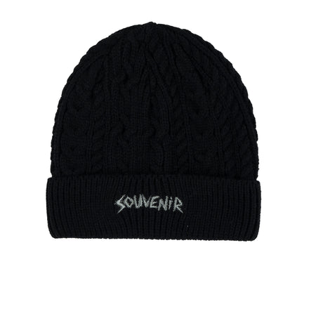 SOUVENIR Cable Knit Beanie Black Men's Beanies Souvenir 