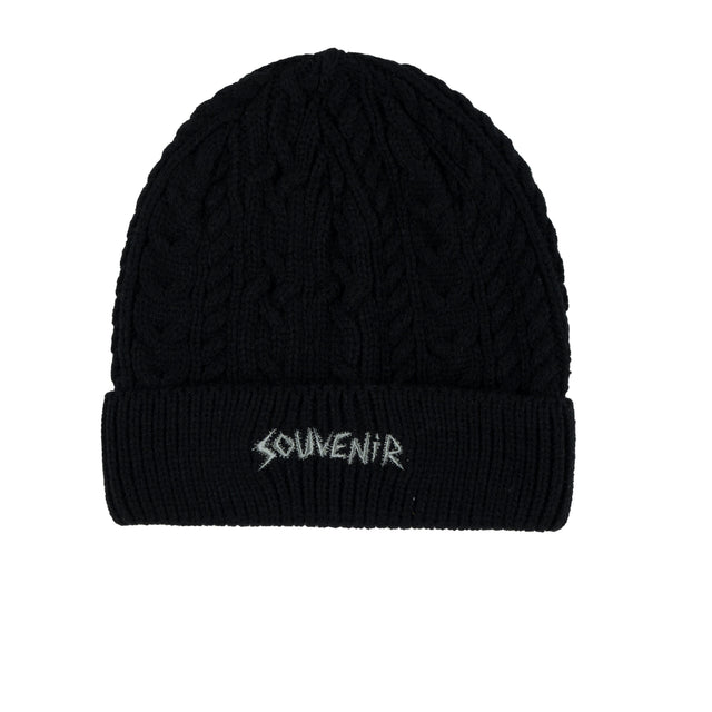 SOUVENIR Cable Knit Beanie Black Men's Beanies Souvenir 