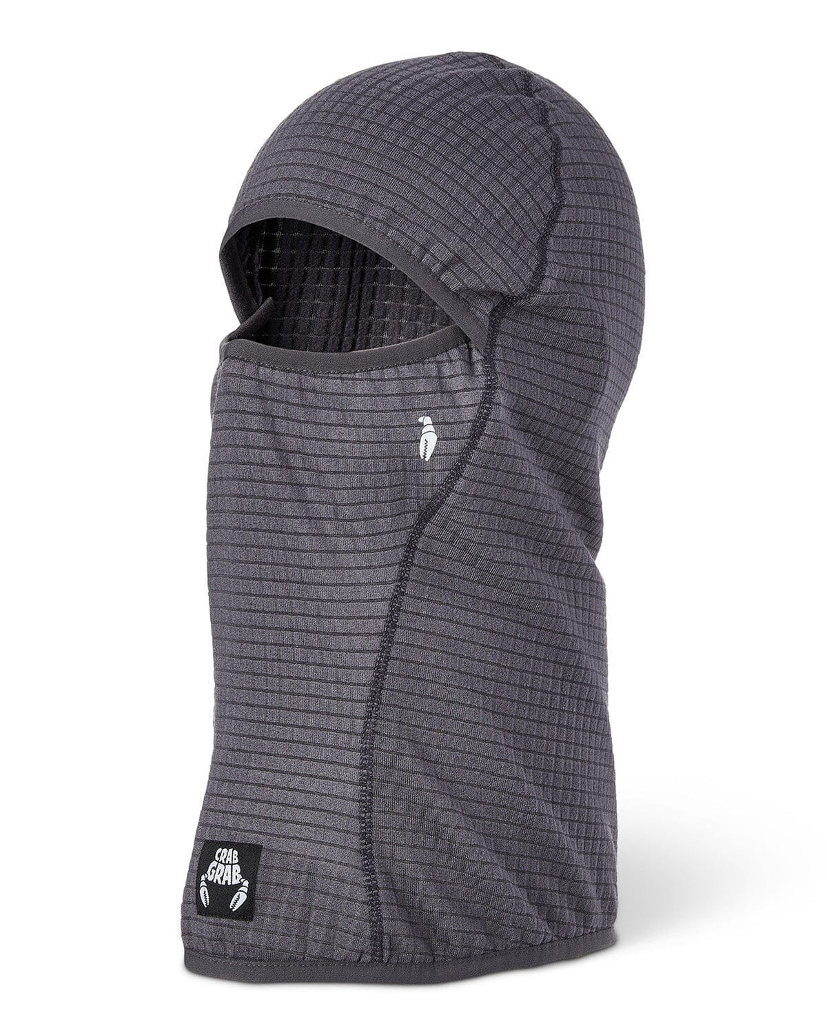 CRAB GRAB Clawva Waffle Fleece Balaclava Charcoal Winter Face Masks Crab Grab 